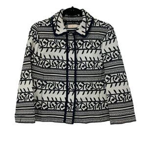 Tory Burch Black and White Patterned Blazer